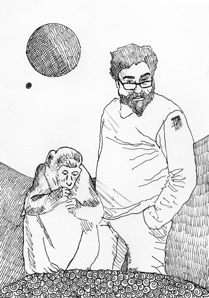 Con mono . Autorretratos de viaje